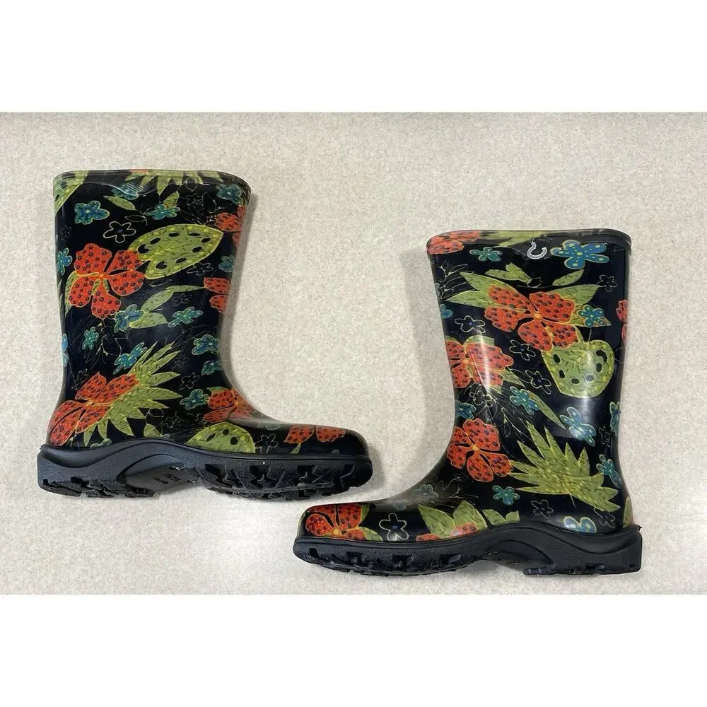 NWOT -Sloggers Women's 6 Waterproof Rain and Garden Boot Comfort Insole- Floral